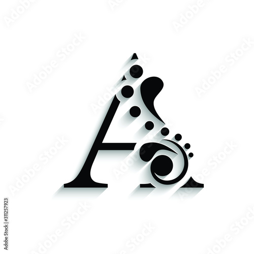 letter . Black flower letter   Beautiful capital alphabet 