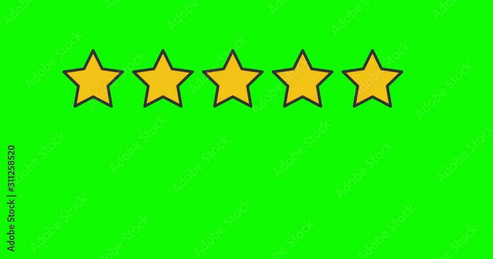Hand giving five stars rating giving on green screen Hand giving five stars rating giving on green screen