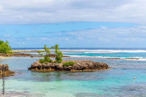 Seascape view in sunny weather, Tanna Island, Vanuatu. photo