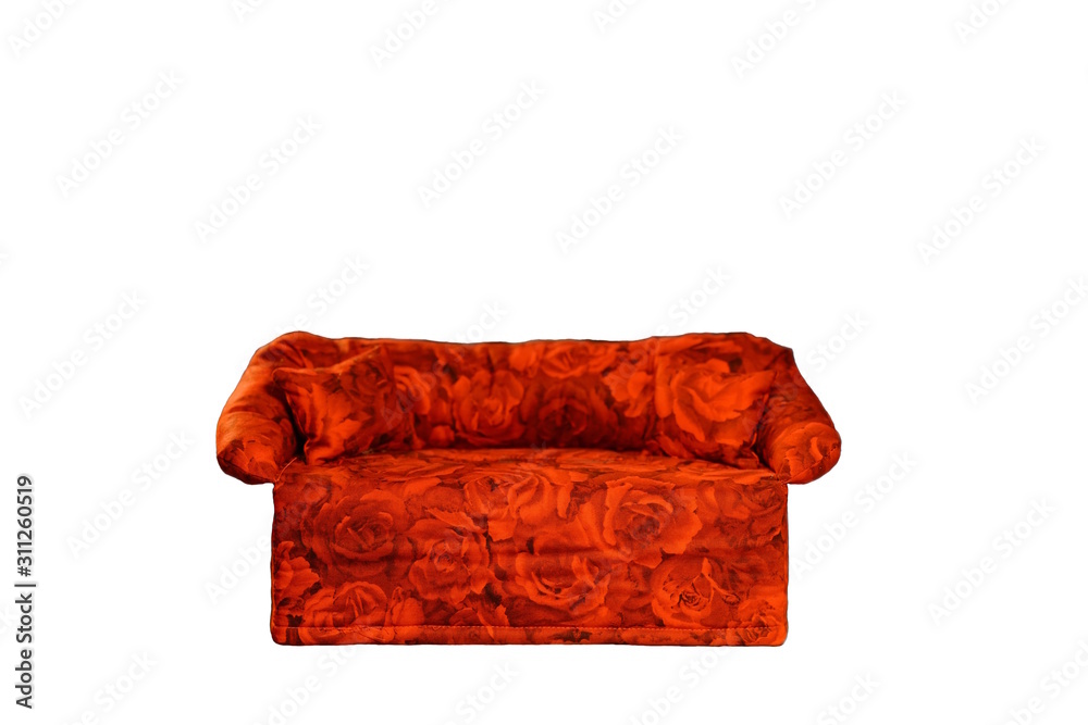 Kleine rotes Sofa Stock Photo | Adobe Stock
