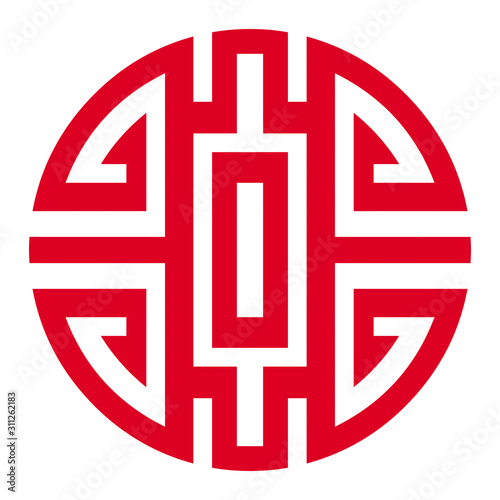Red chinese wealth symbol illustration