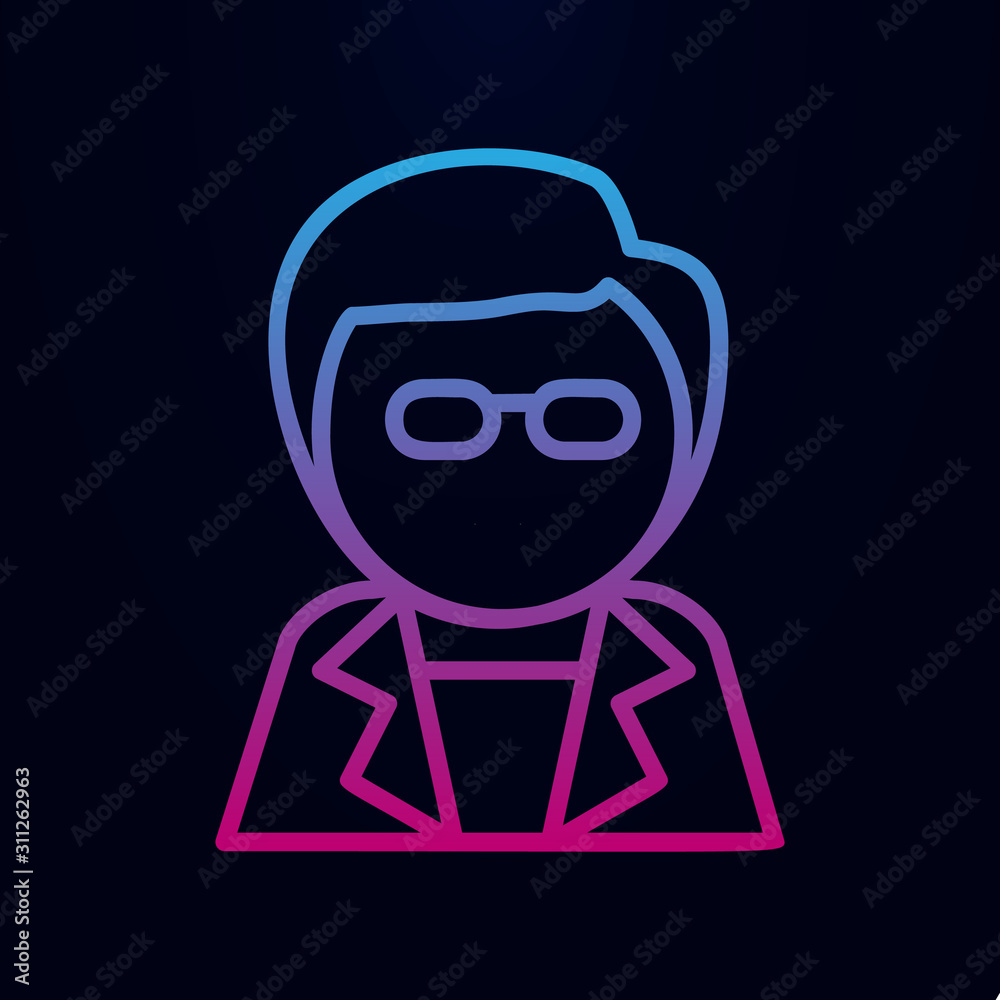 Scientist nolan icon. Simple thin line, outline vector of sciense icons for ui and ux, website or mobile application Scientist nolan icon. Simple thin line, outline vector of sciense icons for ui and ux, website or mobile application