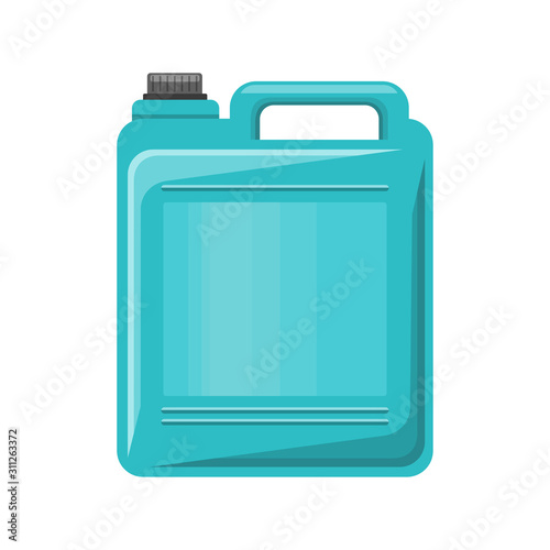 Plastic canister on white background
