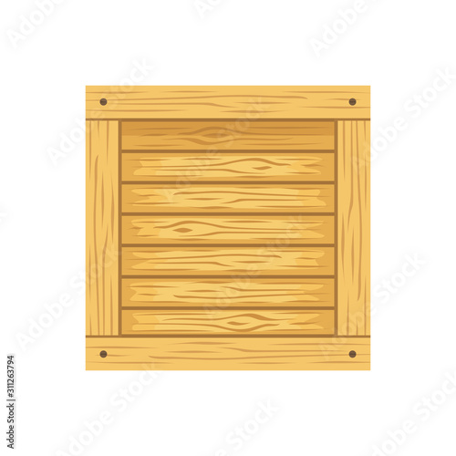 Wooden crate on white background