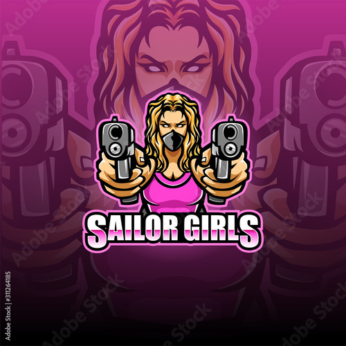 Sailor girl esport mascot logo