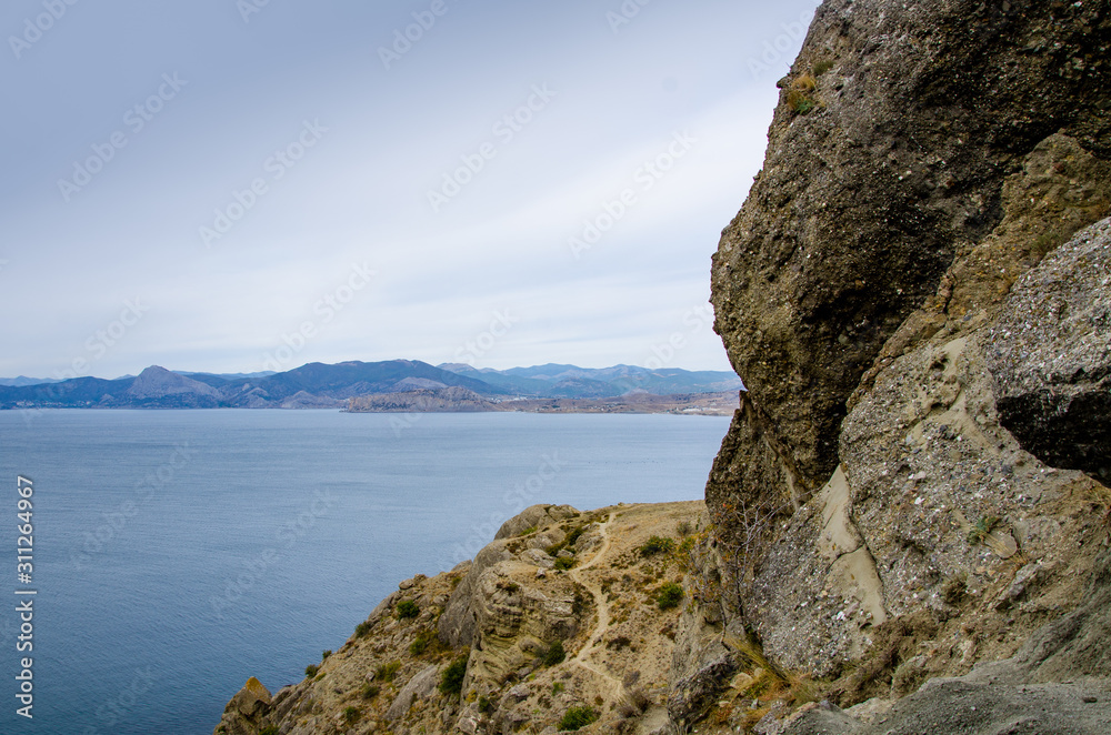 Mountain landscape sea and mountains. Travel and adventure. Mountain landscape sea and mountains. Travel and adventure.