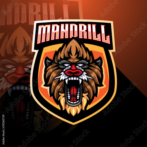 Mandril esport mascot logo design
