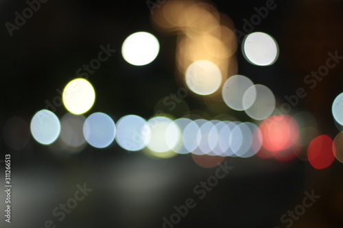 Bokeh of ratchadamnoen in Xmas light  photo