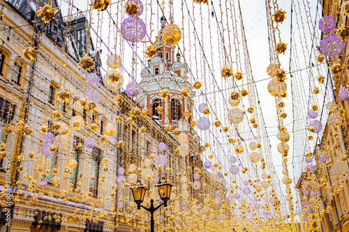 Photography Decoration lights on Nikolskaya street