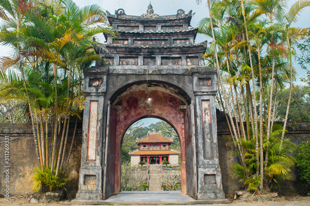 Gate to the the tomb of Emperor Minh Mang in Hue, Vietnam