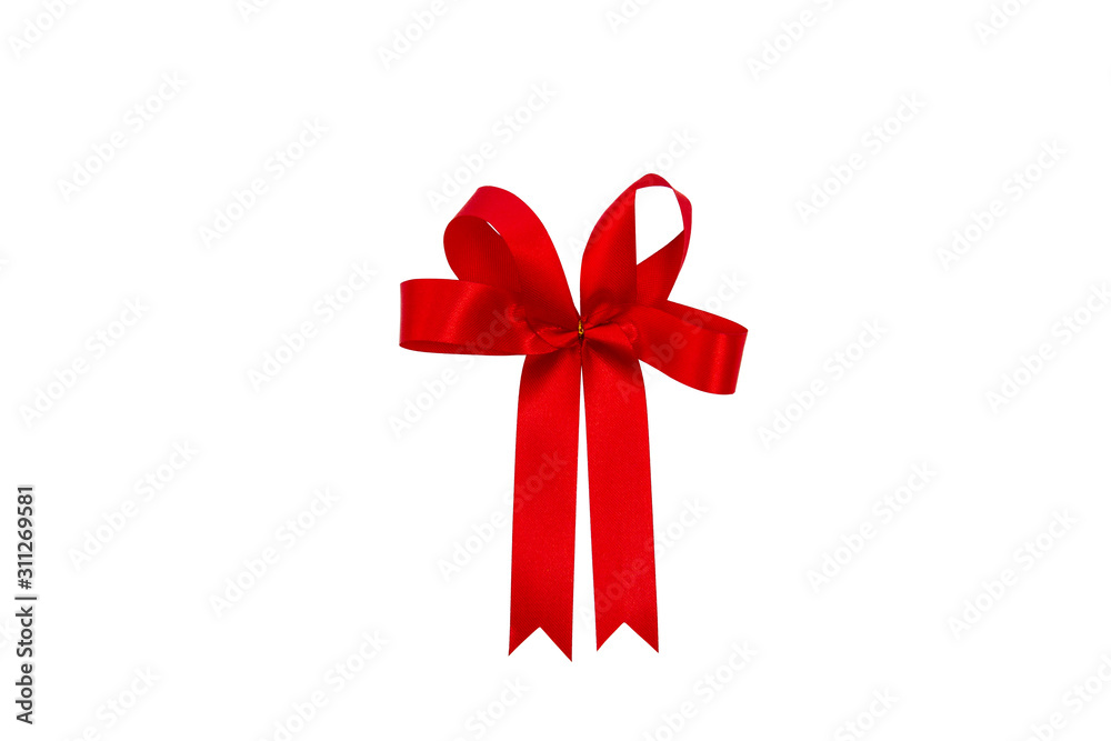 Red bow isolated on white background Red bow isolated on white background