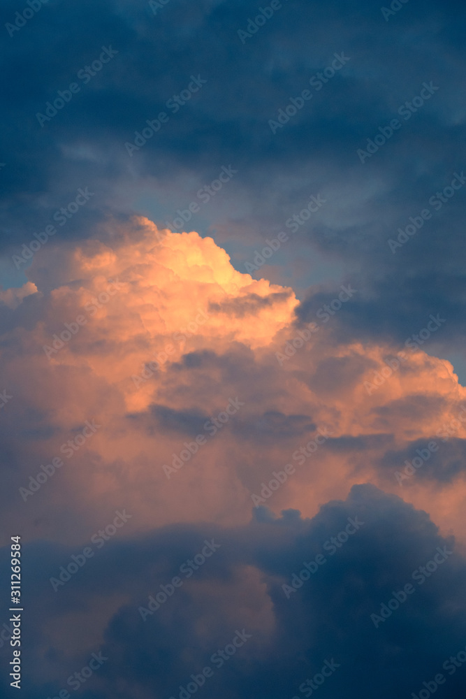 dramatic clouds at sunset