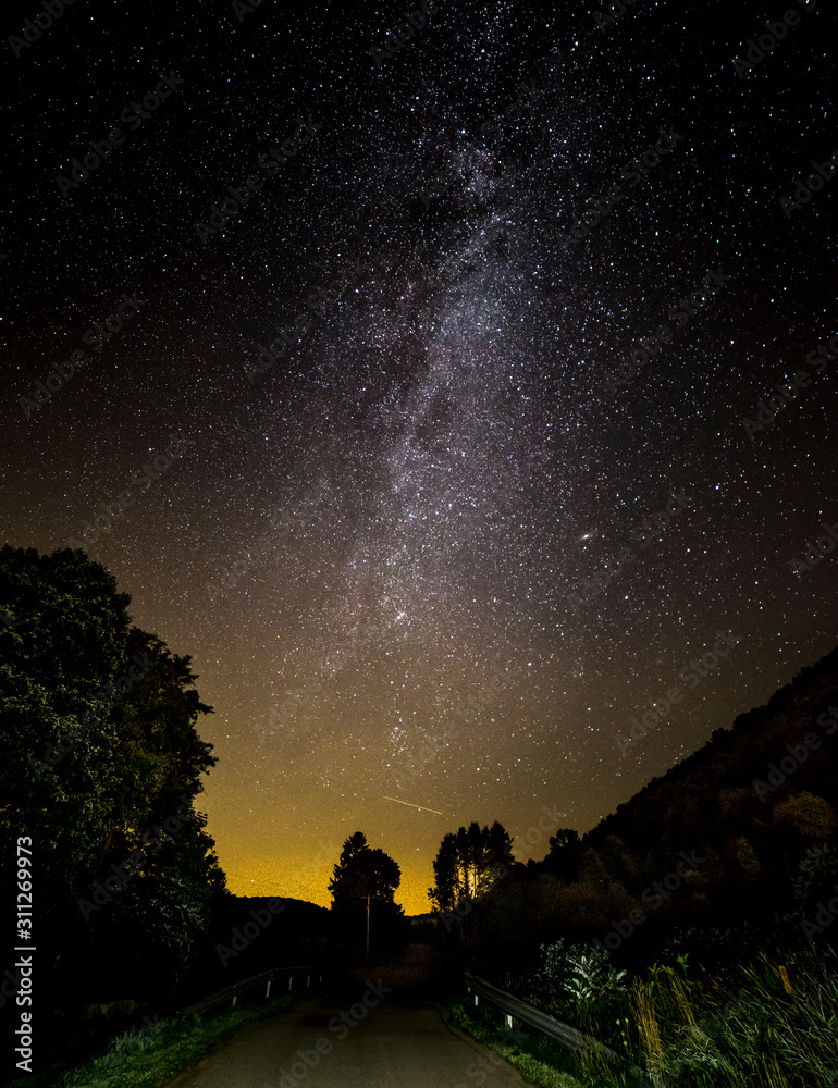 milkyway over country road