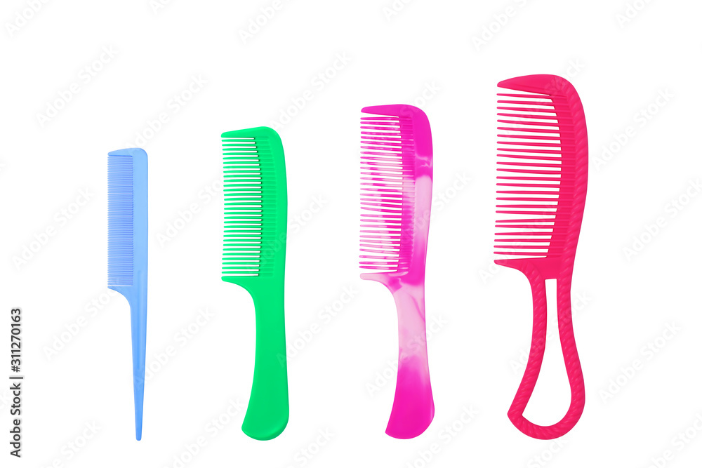 Plastic comb isolated on white background