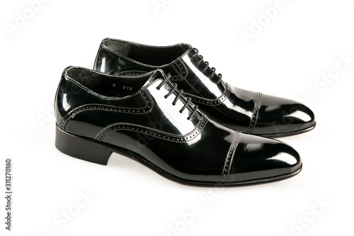 black leather shoes