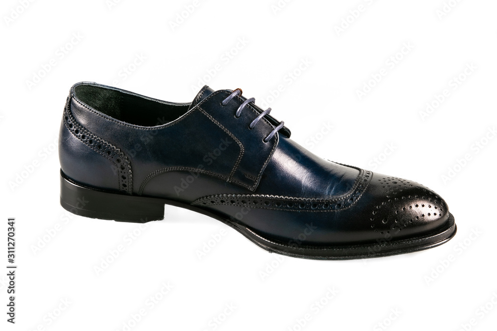 navy leather shoe