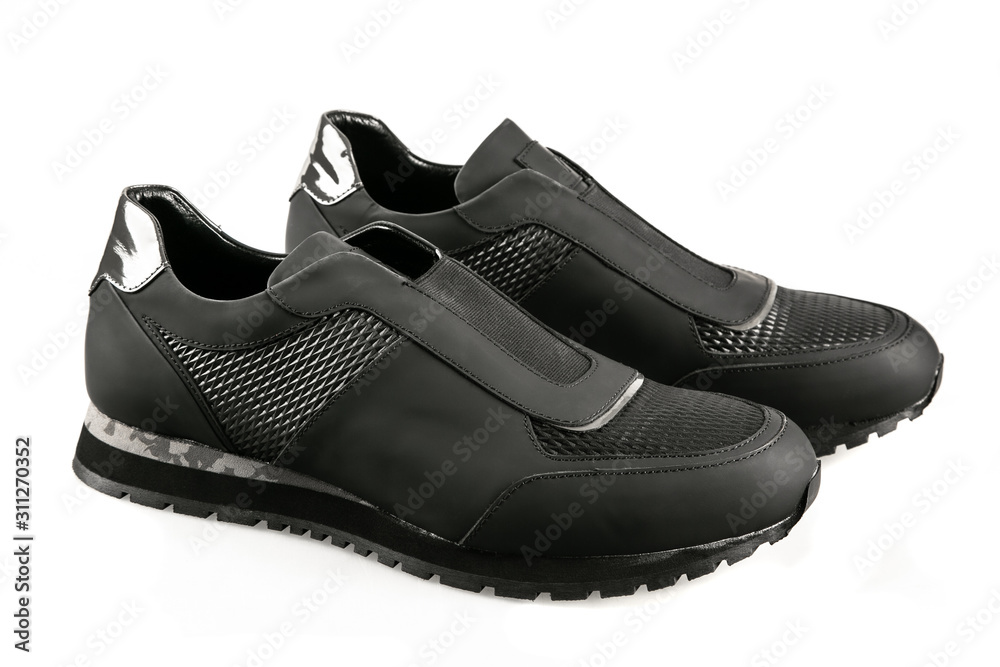pair of black shoes isolated on white background pair of black shoes isolated on white background