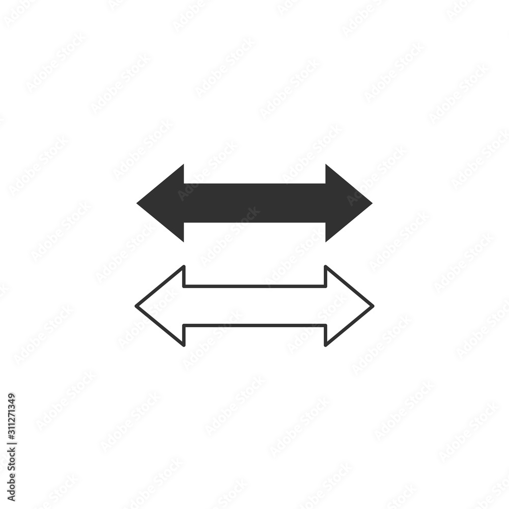Two side arrow icon, Stock Vector illustration isolated on white background. Two side arrow icon, Stock Vector illustration isolated on white background.