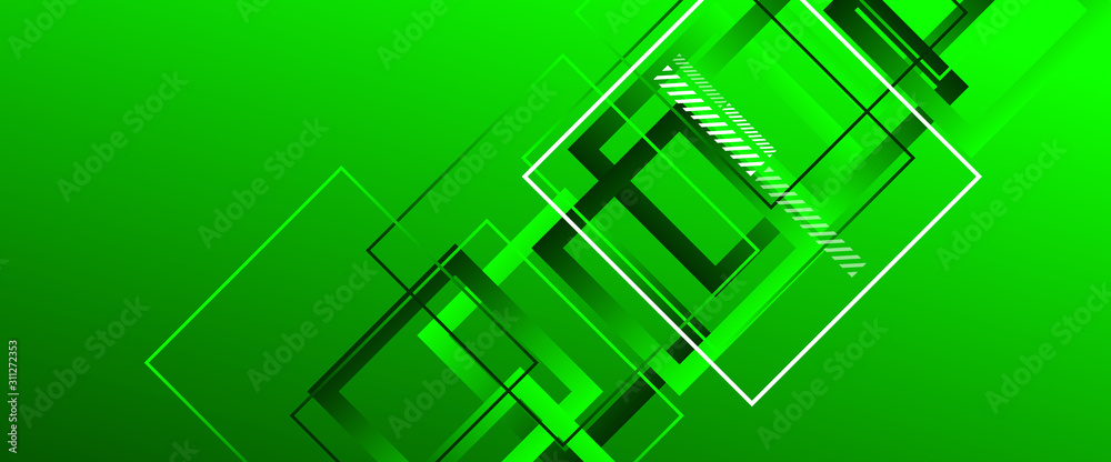 Abstract background with simple square or rectangle geometrical shapes. Geometric template with fluid gradients. Line design, technology concept. Vector Illustration For Wallpaper, Banner Background