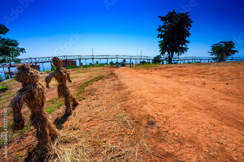 Wooden bridge with scenic view at Doi Sa Ngo viewpoint photo