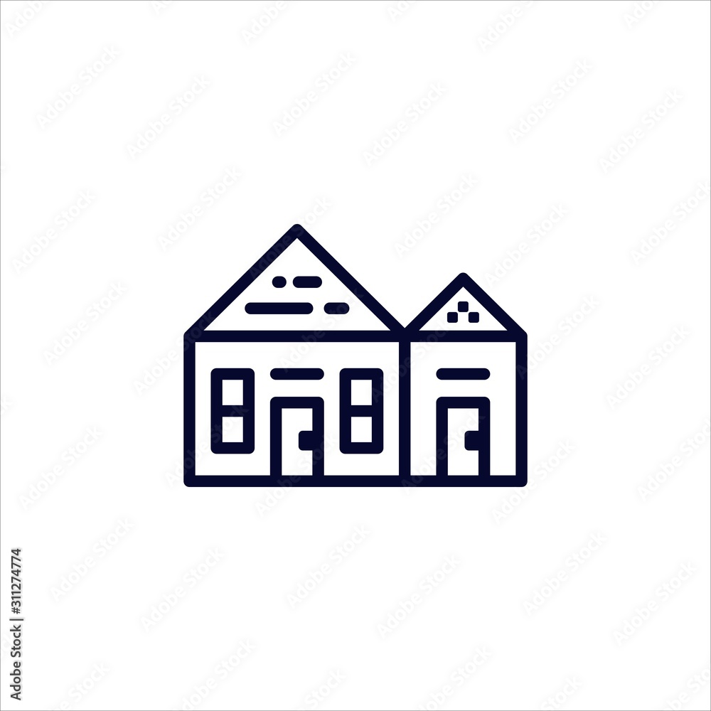 Home or House or Building Line Vector, Building Line Clean Vector Logo. Simple and creative Logo Design. Home or House or Building Line Vector, Building Line Clean Vector Logo. Simple and creative Logo Design.