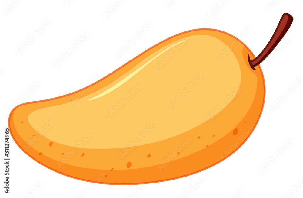 Yellow mango on white background Yellow mango on white background