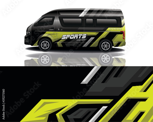 Van car decal wrap  vector design for company photo