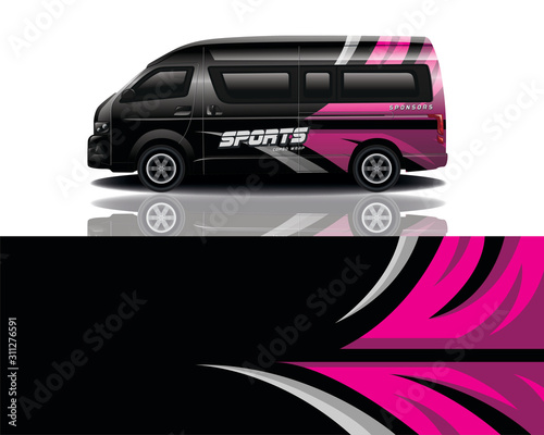 Van car decal wrap  vector design for company photo