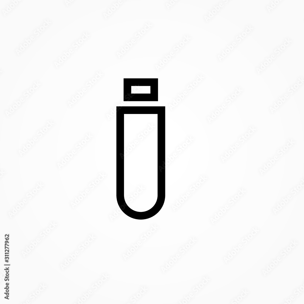 usb flash drive vector black linear flat style icon usb flash drive vector black linear flat style icon