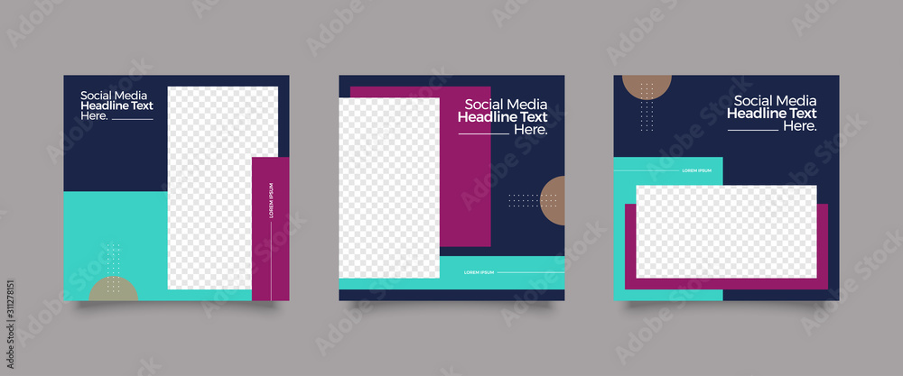 Modern promotion square web banner for social media mobile apps. Elegant sale and discount promo backgrounds for digital marketing	.