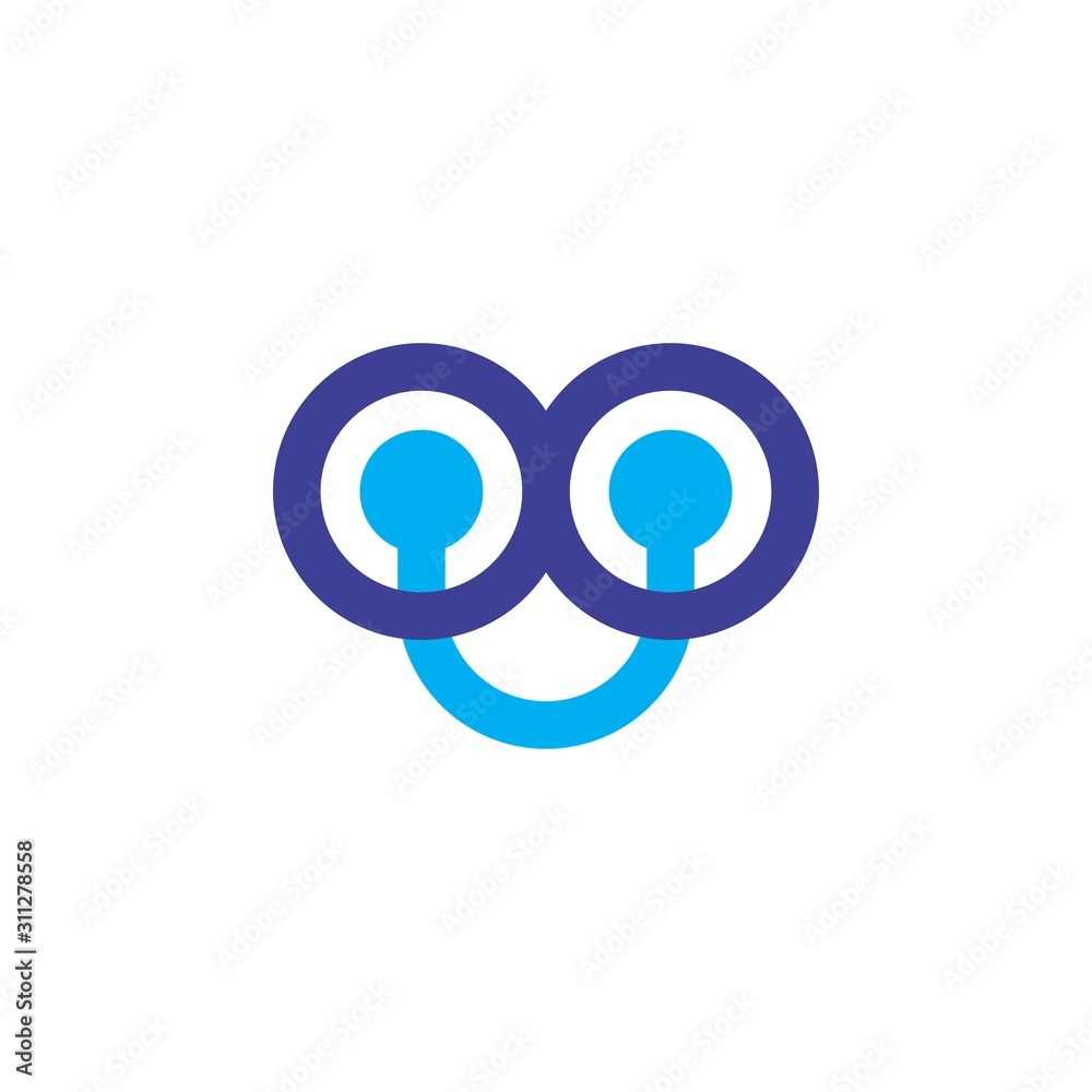 Eye Glass with Smile logo design vector Eye Glass with Smile logo design vector
