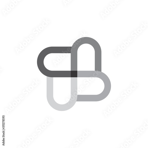 Rotation S letter logo design vector