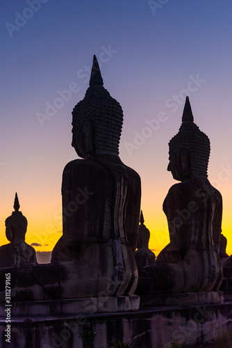 Big buddha stature with color of sky twilight, Public in thailand © jimbophotoart