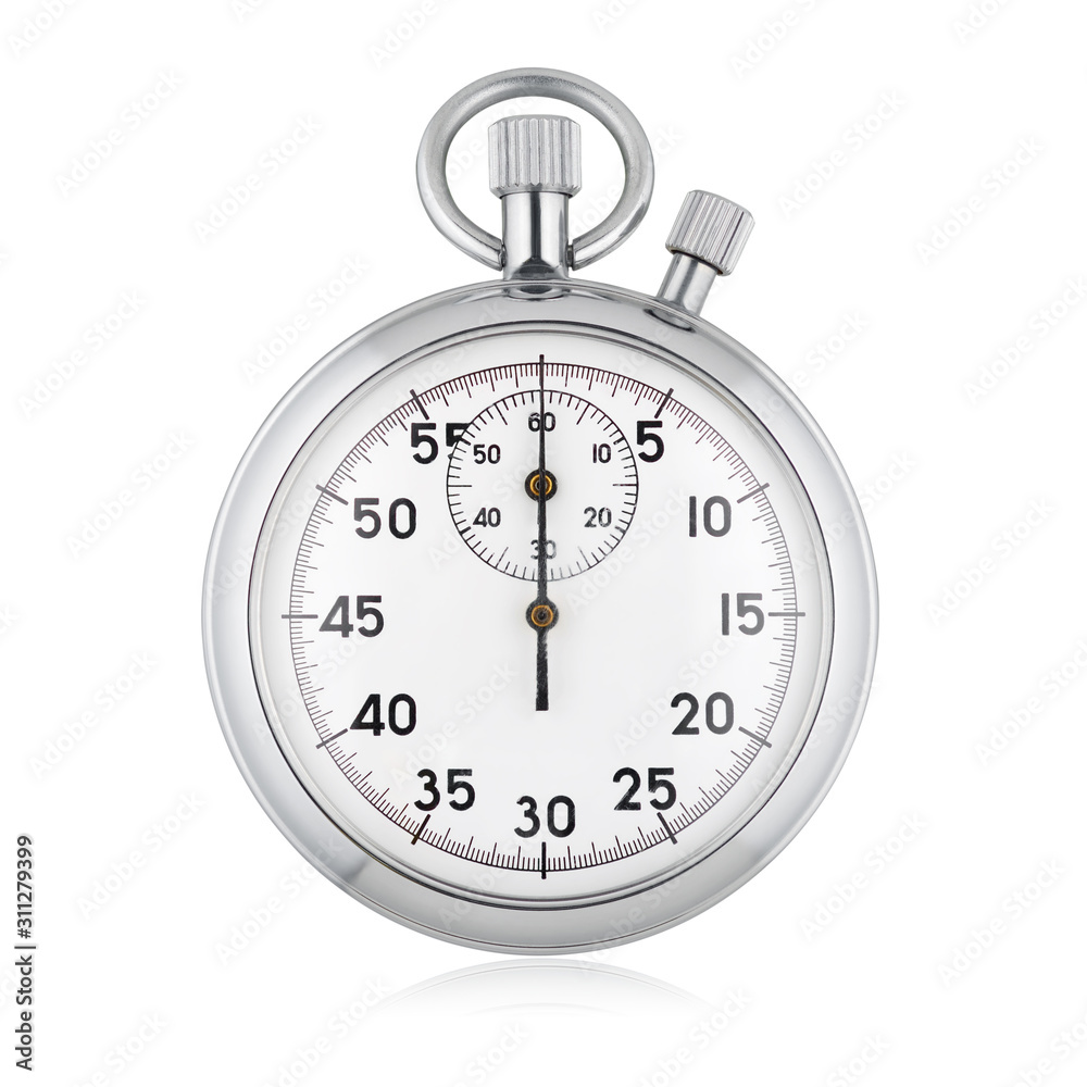 Classic mechanical analog stopwatch isolated on white Classic mechanical analog stopwatch isolated on white
