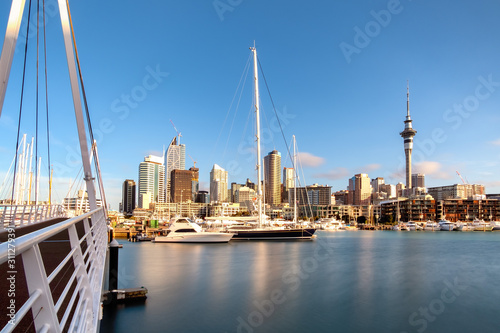 Auckland City New Zealand. Biggest city in New Zealand North Island. New Zealand financial district and business office buildings.