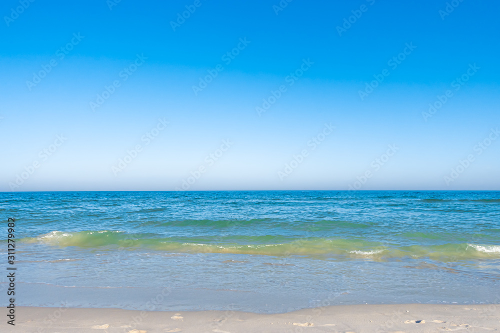empty beach and ocean sea