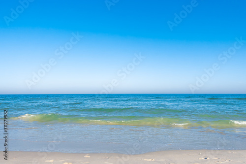 Fototapeta Naklejka Na Ścianę i Meble -  empty beach and ocean sea
