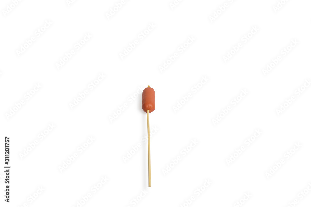bamboo stick with  smoked sausage