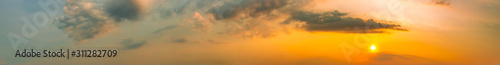 Panorama golden sky at sunset © blove