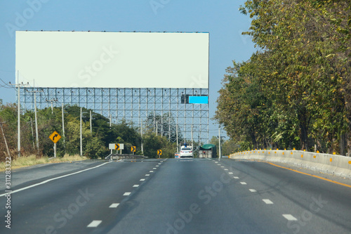 Big billboard for advertising on roadside with clipping path