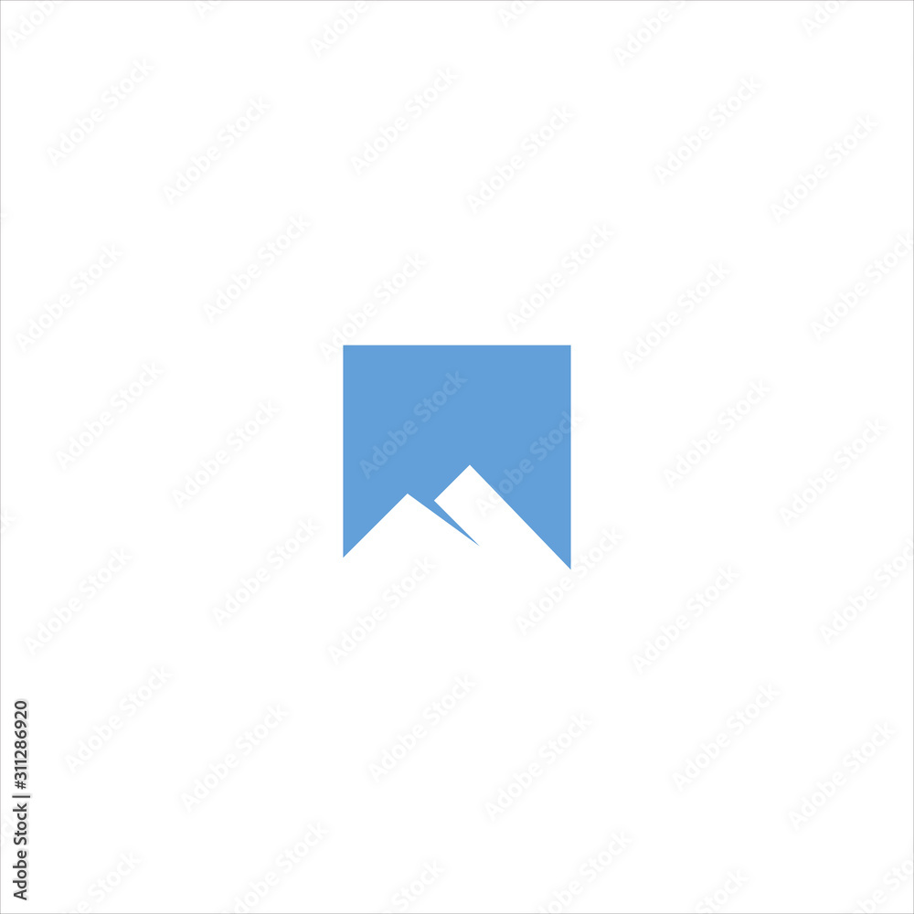 vector logo with a unique and simple mountain shape vector logo with a unique and simple mountain shape
