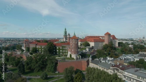 Wallpaper Mural Aerial footage of Wawel Castle in Krakow in Poland Torontodigital.ca