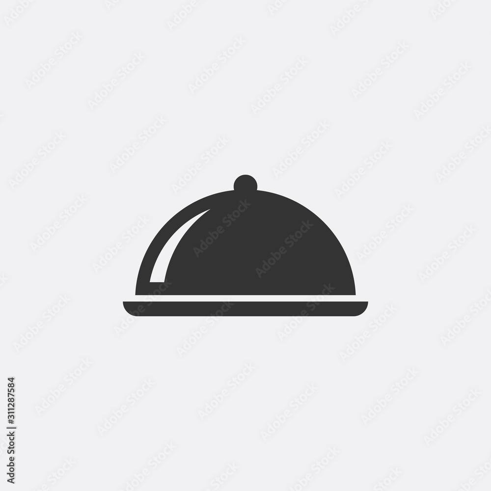 Vector Isolated Food Tray Icon Vector Isolated Food Tray Icon