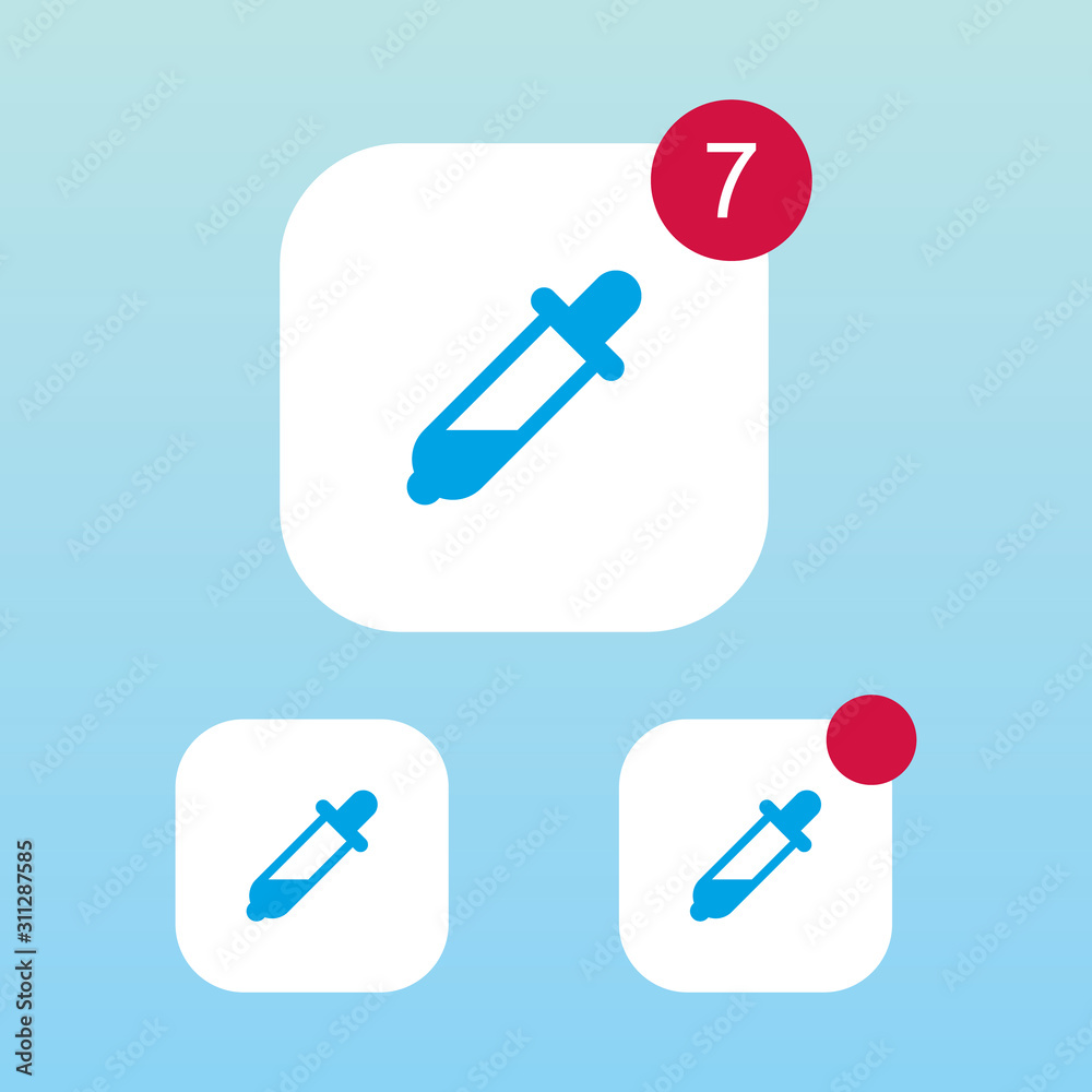 Modern Eyedropper Icon With Notification Modern Eyedropper Icon With Notification