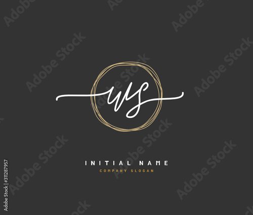 W S WS Beauty vector initial logo, handwriting logo of initial signature, wedding, fashion, jewerly, boutique, floral and botanical with creative template for any company or business.