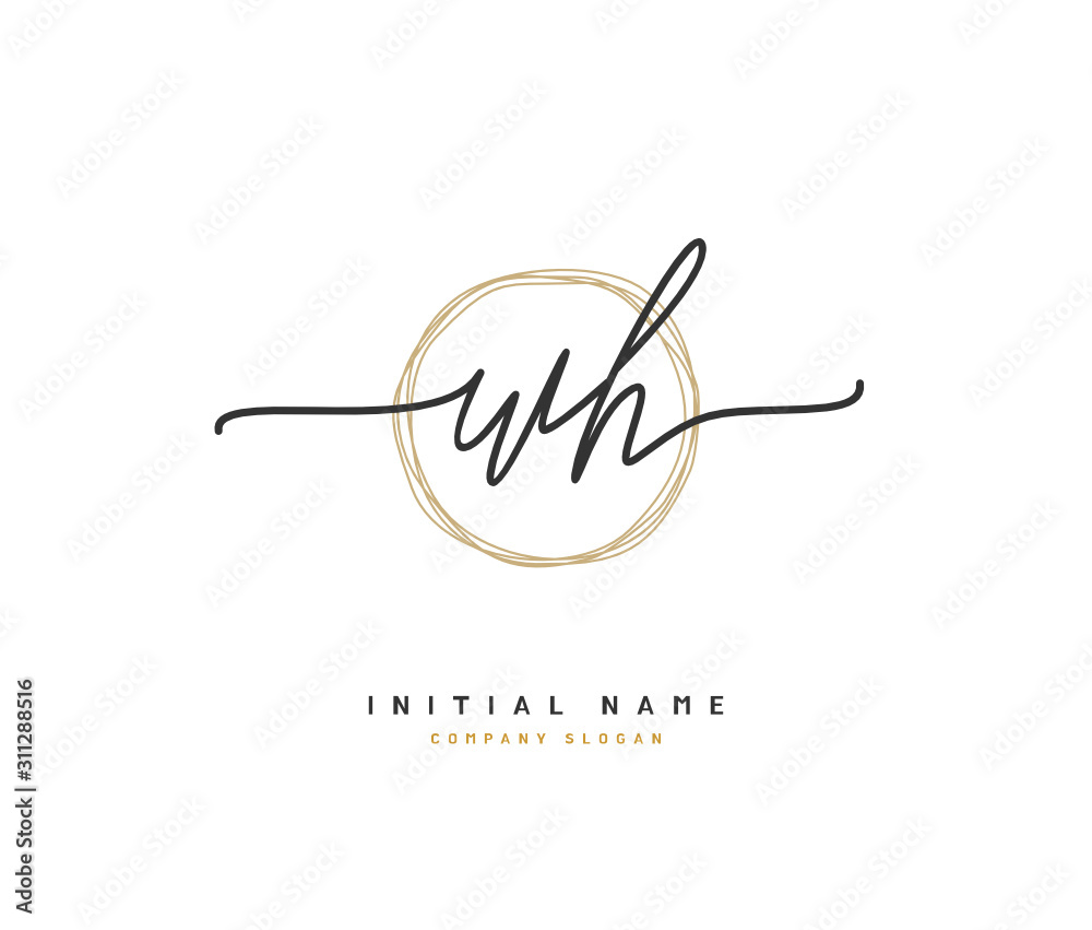 W H WH Beauty vector initial logo, handwriting logo of initial signature, wedding, fashion, jewerly, boutique, floral and botanical with creative template for any company or business. W H WH Beauty vector initial logo, handwriting logo of initial signature, wedding, fashion, jewerly, boutique, floral and botanical with creative template for any company or business.