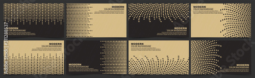 collection of classic-style dark brown banners with geometric textures and abstract lines