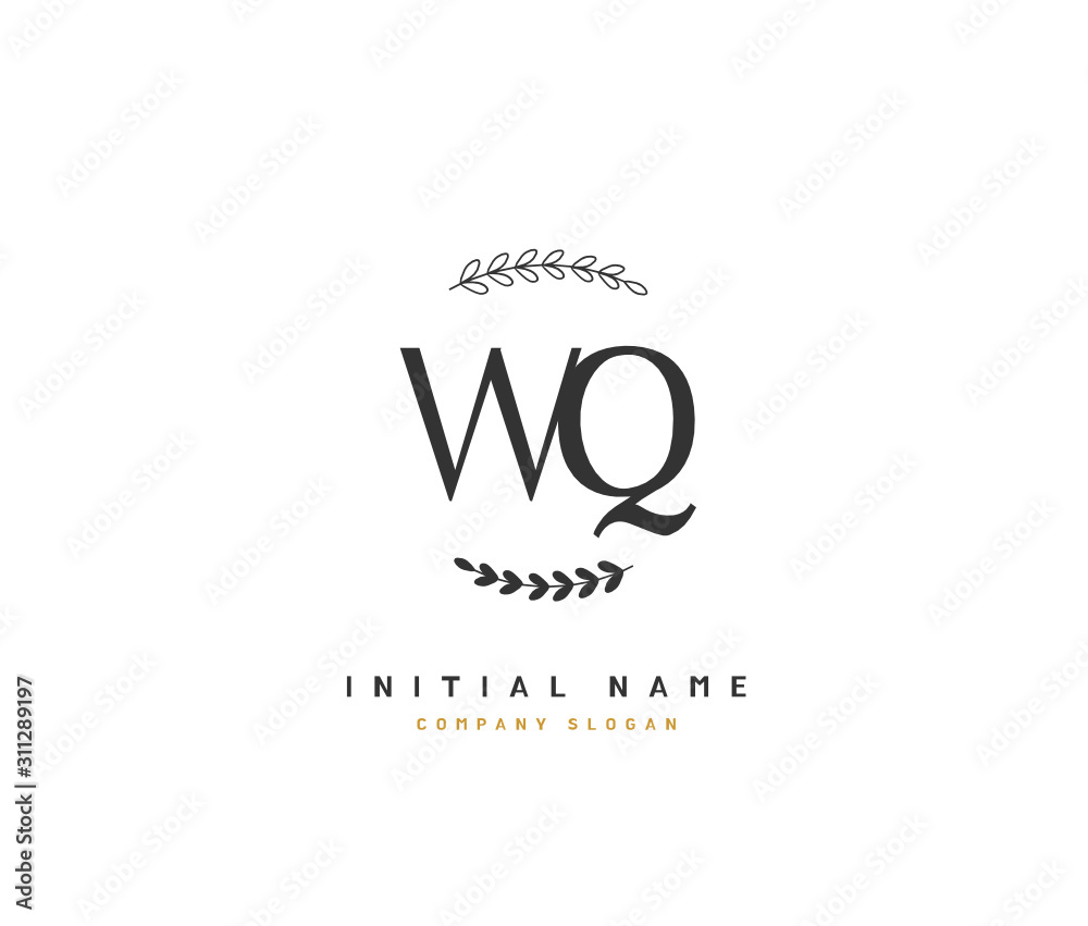 W Q WQ Beauty vector initial logo, handwriting logo of initial signature, wedding, fashion, jewerly, boutique, floral and botanical with creative template for any company or business. W Q WQ Beauty vector initial logo, handwriting logo of initial signature, wedding, fashion, jewerly, boutique, floral and botanical with creative template for any company or business.