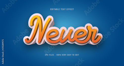 3D cartoon text effect, editable text