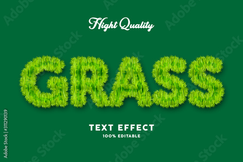 Grass text effect, editable text